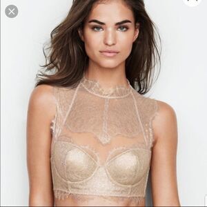 Victoria’s Secret Dream Angels Lined Demi metallic lace and mesh bra